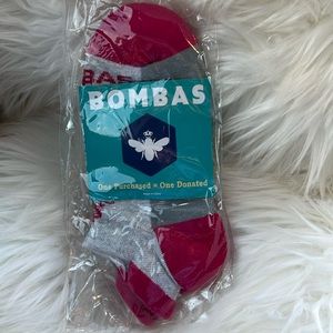 bombas ankle socks pink and gray new size medium